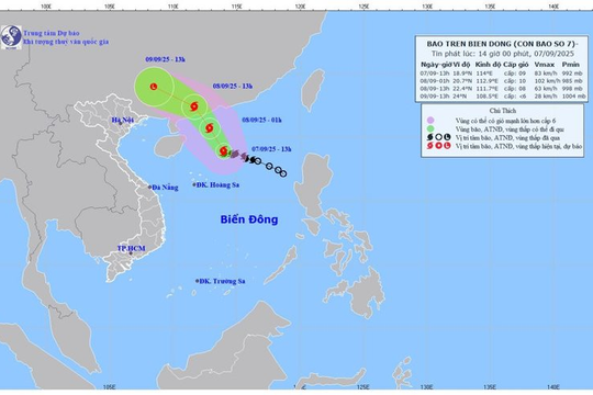 Bão số 7 không đổ bộ vào nước ta nhưng miền bắc sẽ có mưa lớn