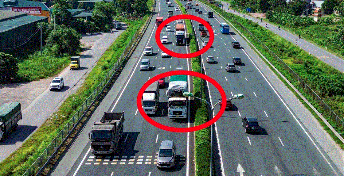 Từ hôm nay, xe tải đi vào làn 1 trên cao tốc Pháp Vân - Cầu Giẽ sẽ bị xử phạt