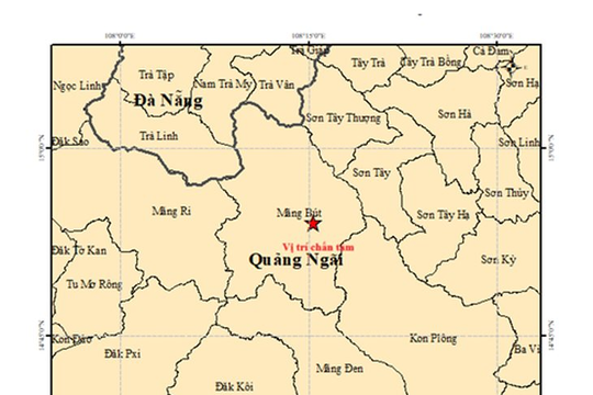 Quảng Ngãi liên tiếp ghi nhận hai trận động đất trong đêm