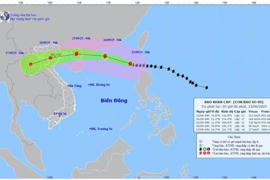 Siêu bão Ragasa đổ bộ vào Biển Đông với sức gió mạnh cấp 17