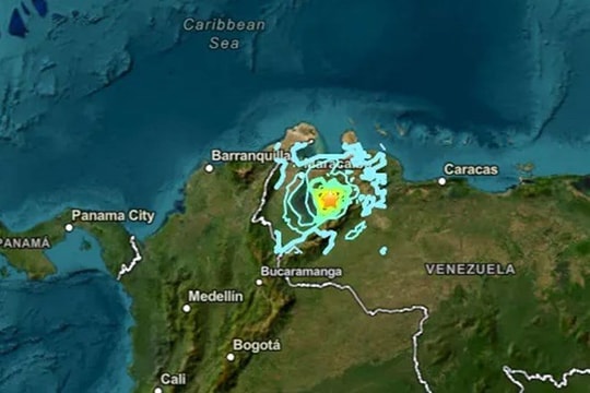 Hai trận động đất liên tiếp rung chuyển Venezuela