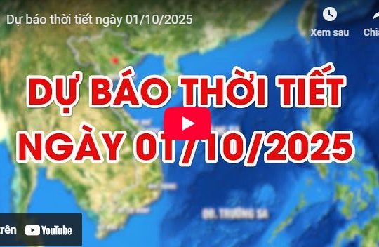 Dự báo thời tiết ngày 01/10/2025: Cả nước mưa vừa đến mưa to