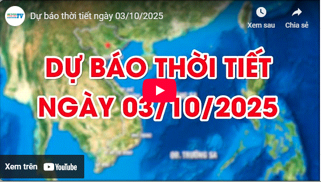 Dự báo thời tiết ngày 03/10/2025: Đêm không mưa, ngày nắng