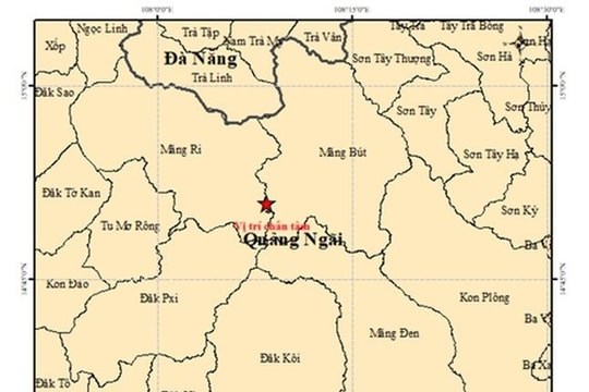 Liên tiếp 14 trận động đất rung chuyển khu vực Quảng Ngãi