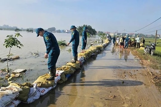 Bác tin vỡ đê sông ở Bắc Ninh, nhiều tuyến đê đang bị tràn do lũ lớn từ thượng nguồn