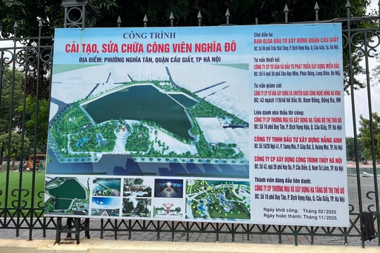 Hà Nội: Nhiều bất cập trong công tác bảo vệ môi trường tại Dự án cải tạo, sửa chữa Công viên Nghĩa Đô