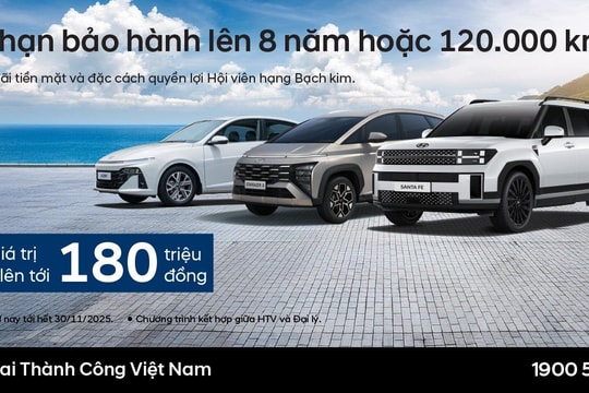 Hyundai Thành Công triển khai chương trình ưu đãi kép - nâng bảo hành lên 8 năm kèm hỗ trợ tài chính lên tới 200 triệu đồng