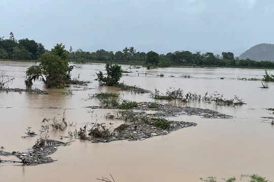 Lũ trên nhiều sông miền Trung vượt báo động 3