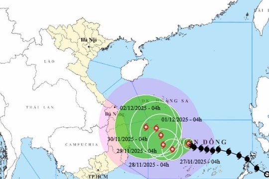 Bão số 15 diễn biến bất ngờ, dự báo gây mưa diện rộng khu vực Nam Trung Bộ