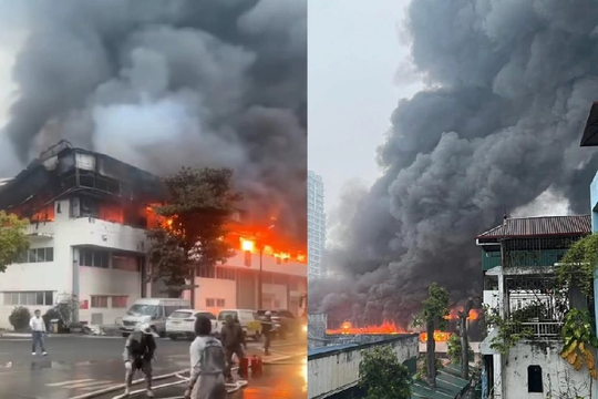 Hỏa hoạn tại Nhà máy bia Hà Nội, cột khói đen bốc cao hàng chục mét
