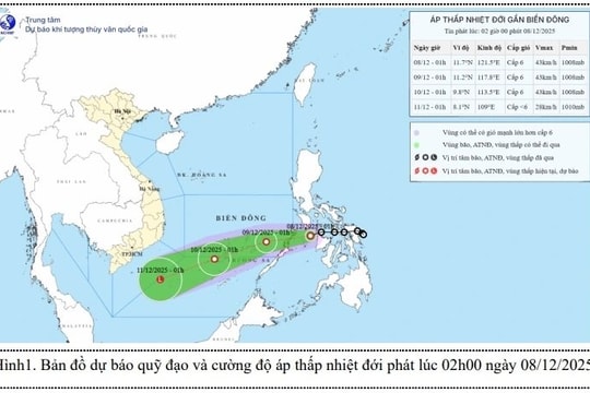 Áp thấp nhiệt đới tiến vào Biển Đông, gây gió mạnh và sóng lớn nguy hiểm
