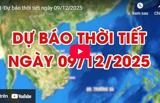 Dự báo thời tiết ngày 09/12/2025: Ngày nắng, sáng sớm có sương mù
