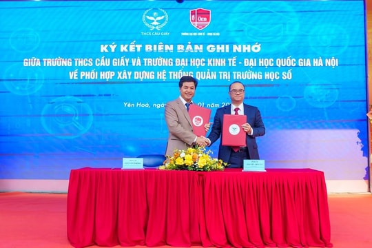 Trường Đại học Kinh tế thí điểm chuyển giao Hệ thống Quản trị Trường học số cho Trường THCS Cầu Giấy