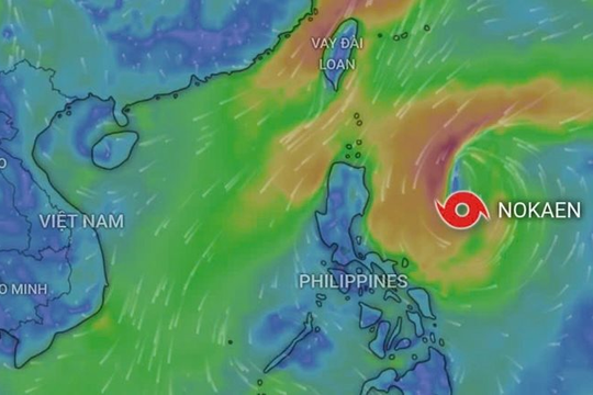 Ảnh hưởng bão Nokaen, gió mạnh sóng lớn bao trùm nhiều vùng biển nước ta