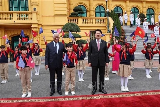 Chủ tịch Hội đồng châu Âu sang thăm Việt Nam, Chủ tịch nước Lương Cường chủ trì Lễ đón