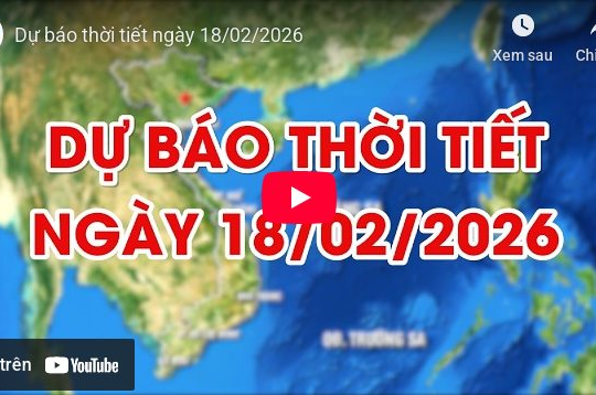Dự báo thời tiết ngày 18/02/2026: Mưa rào rải rác, trời chuyển rét