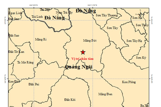 Quảng Ngãi ghi nhận chuỗi 3 trận động đất trong một ngày