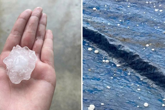 Mưa đá xuất hiện bất ngờ ở Nghệ An, dông lốc gây thiệt hại tại Lào Cai