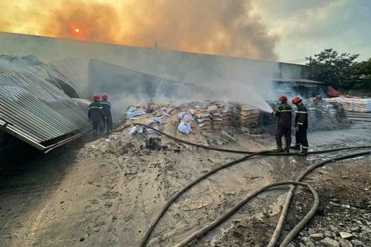 TP Hồ Chí Minh: Xưởng mùn cưa rộng 700 m² bốc cháy, 3 người bị thương