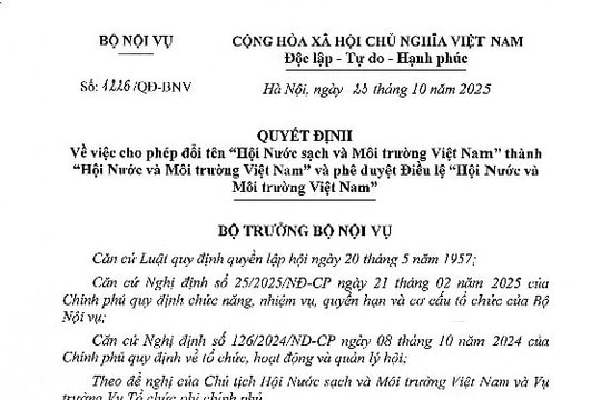 Điều lệ Hội Nước và Môi trường Việt Nam