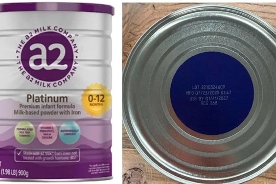 3 lô sữa công thức nhãn hiệu a2 Platinum Premium USA bị thu hồi tại Mỹ, Cục An toàn thực phẩm đã phát đi cảnh báo khẩn