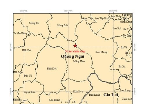 Liên tiếp xảy ra 3 trận động đất tại Quảng Ngãi