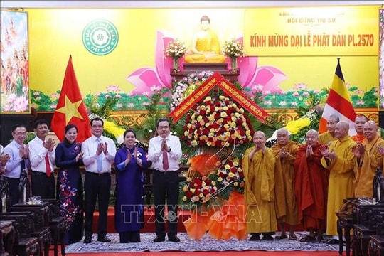 Chủ tịch Quốc hội Trần Thanh Mẫn chúc mừng Đại lễ Phật đản tại TP.HCM