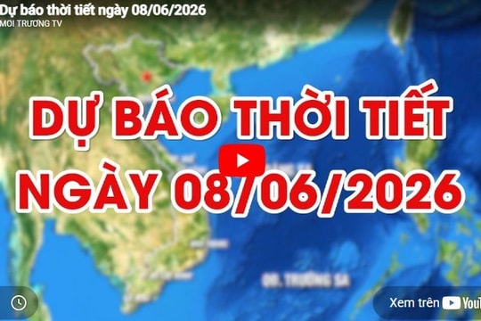 Dự báo thời tiết ngày 08/06/2026: Ngày nắng nóng, có nơi nắng nóng gay gắt