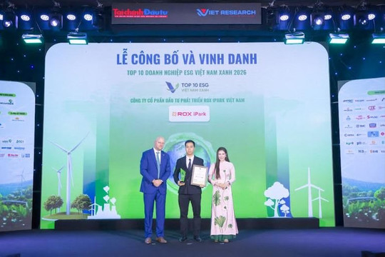 KCN Gia Lộc được vinh danh Top 10 Khu công nghiệp ESG Việt Nam Xanh 2026