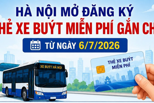 [Infographic] Hà Nội mở đăng ký thẻ xe buýt miễn phí gắn chip từ ngày 6/7/2026