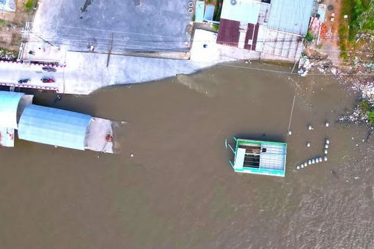 Cà Mau liên tiếp xảy ra sạt lở, nhiều nhà dân bị cuốn xuống sông