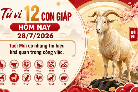 Tử vi 12 con giáp hôm nay 28/7/2026: Tuổi Mùi có những tín hiệu khả quan trong công việc