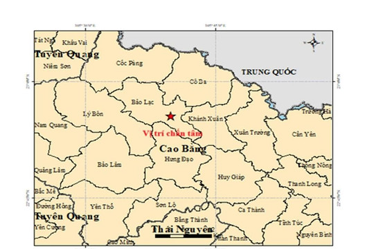 Động đất 3,6 độ xảy ra tại Cao Bằng, không gây rủi ro thiên tai