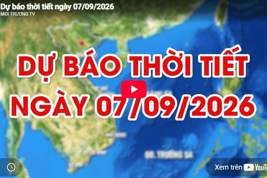 Dự báo thời tiết ngày 07/9/2026: Chiều tối và đêm có mưa vài nơi