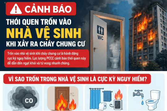 [Infographic] Cảnh báo thói quen trốn vào nhà vệ sinh khi xảy ra cháy chung cư