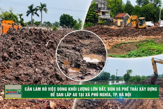 [VIDEO] Hà Nội: Cần làm rõ việc dùng khối lượng lớn đất, bùn, phế thải xây dựng để san lấp ao xã Phú Nghĩa