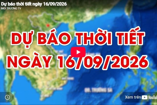 Dự báo thời tiết ngày 16/9/2026: Có mưa to đến rất to