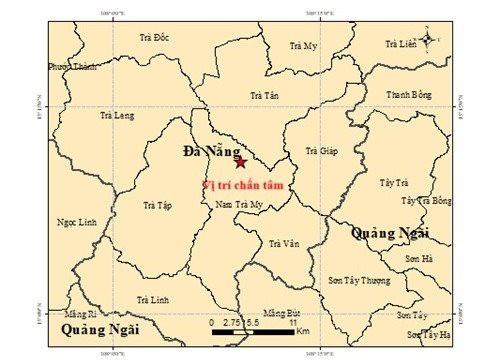 Chuỗi động đất liên tiếp xuất hiện tại miền núi Đà Nẵng