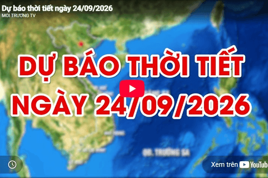 Dự báo thời tiết ngày 24/9/2026: Mưa rào và dông rải rác trên cả nước