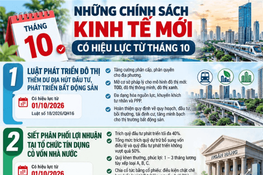 [Infographic] Những chính sách kinh tế mới có hiệu lực từ tháng 10