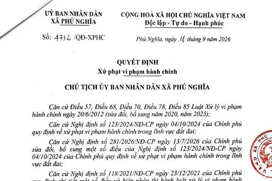 Hà Nội: Sau phản ánh của Tạp chí Môi trường và Cuộc sống, xã Phú Nghĩa xử phạt 45 triệu đồng vụ hủy hoại đất