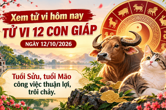 Xem tử vi hôm nay, tử vi 12 con giáp ngày 12/10/2026: Tuổi Sửu, tuổi Mão công việc thuận lợi, trôi chảy