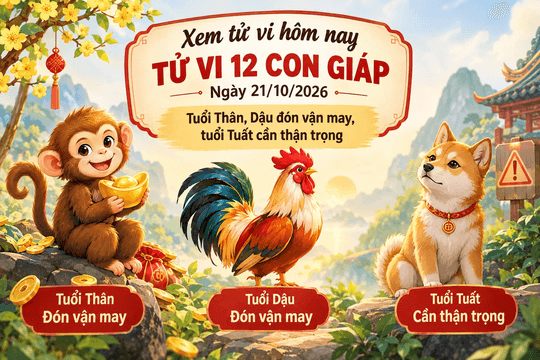 Xem tử vi hôm nay, tử vi 12 con giáp ngày 21/10/2026: Tuổi Thân, Dậu đón vận may, tuổi Tuất cần thận trọng