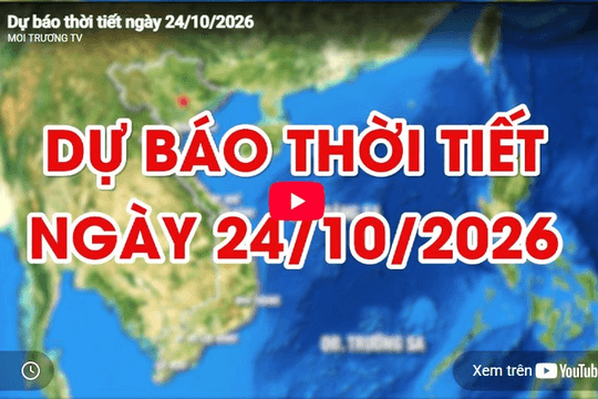 Dự báo thời tiết ngày 24/10/2026: Trung Bộ và Nam Bộ chiều tối và đêm có mưa dông vài nơi