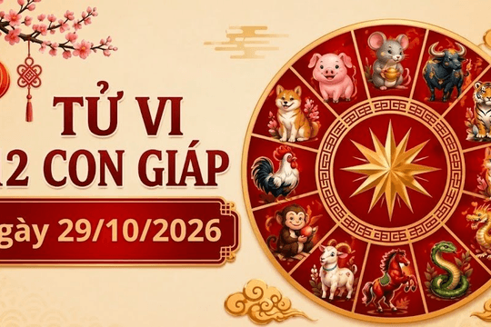 Xem tử vi hôm nay, tử vi 12 con giáp ngày 29/10/2026: Dần - Mùi bội thu tiền bạc, Mão - Thân tài lộc ảm đạm không ngờ